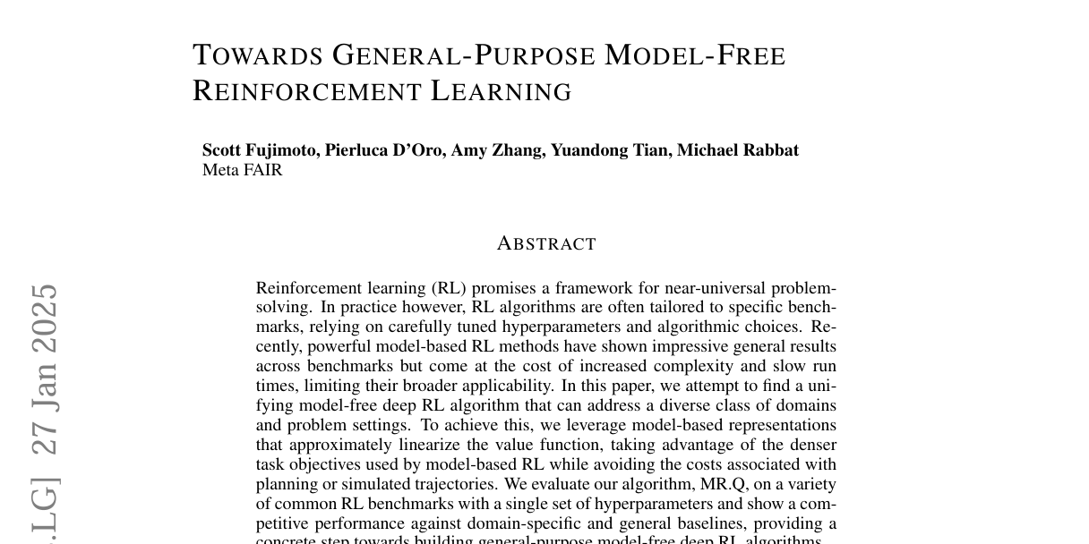 Paper Spotlight: Towards General-Purpose Model-Free Reinforcement Learning